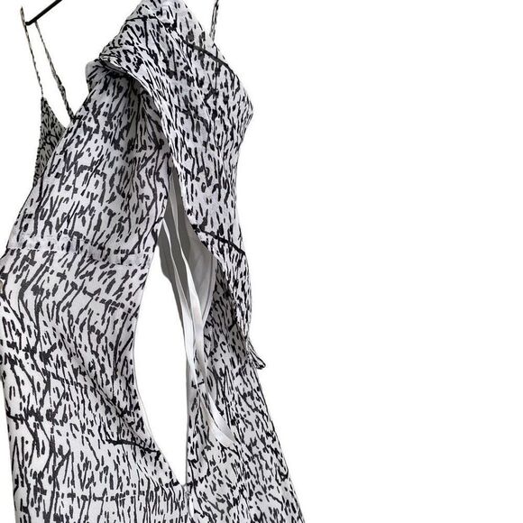 BCBGeneration Small Black White Sundress High Low Handkerchief Spaghetti Strap - Picture 5 of 10